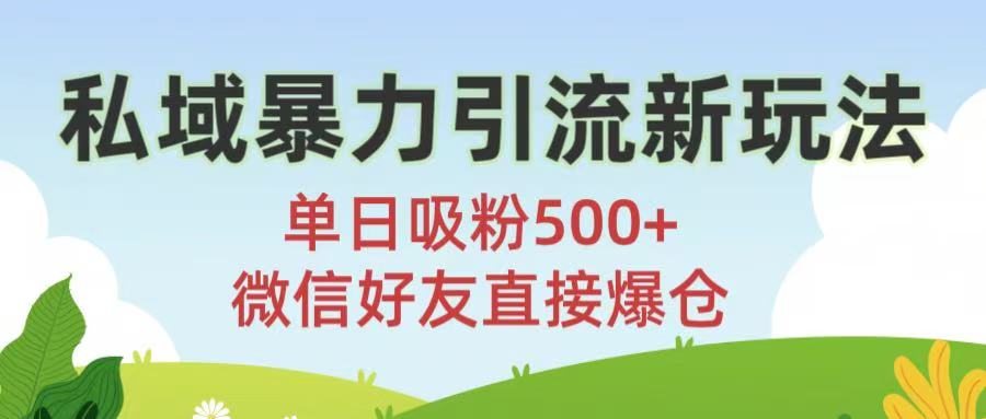 私域暴力引流新玩法!单日吸粉500+，微信好友直接爆仓-码豆资源站
