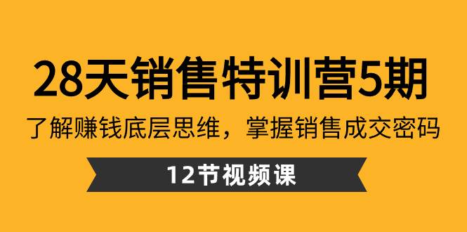 28天·销售特训营5期：了解赚钱底层思维，掌握销售成交密码（12节课）-码豆资源站