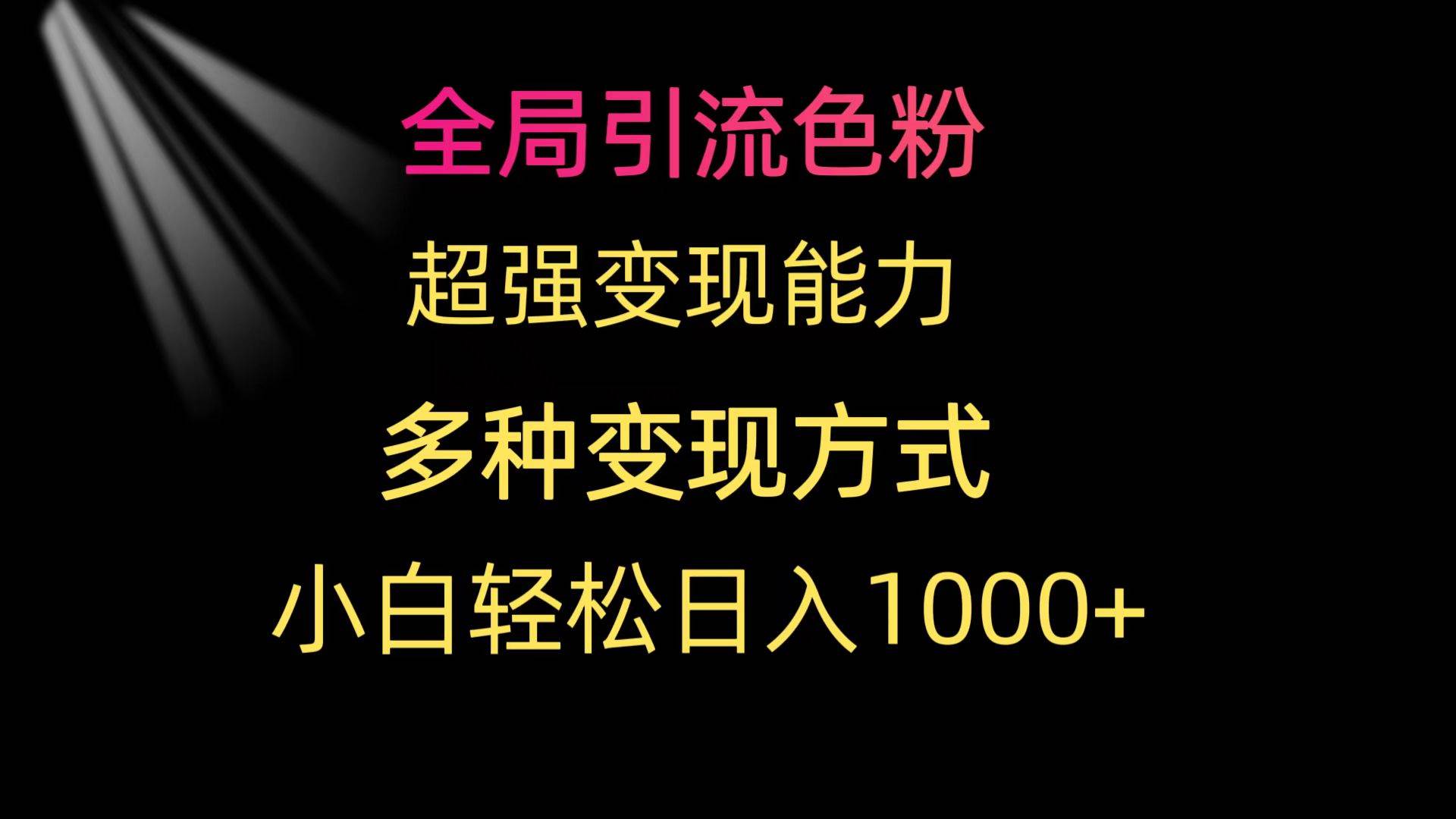 全局引流色粉 超强变现能力 多种变现方式 小白轻松日入1000+-码豆资源站