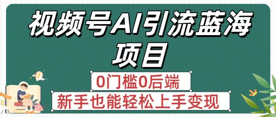 疯传！视频号AI引流蓝海项目，0门槛0后端，新手也能轻松上手变现-码豆资源站