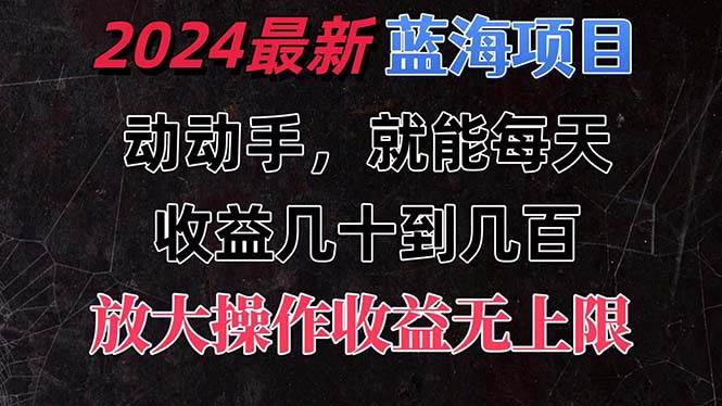 有手就行的2024全新蓝海项目，每天1小时收益几十到几百，可放大操作收…-码豆资源站