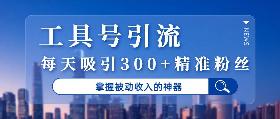 工具号引流，掌握被动收入的神器，每天吸引300+精准粉丝-码豆资源站