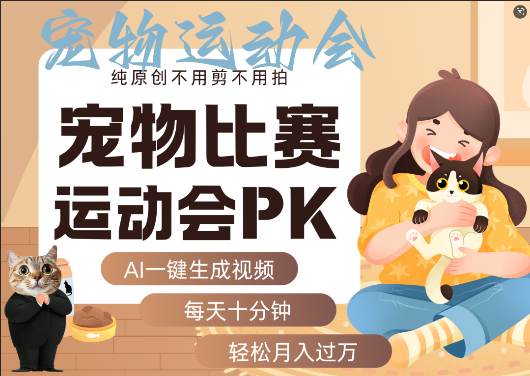 AI萌宠运动员跳水 射击  篮球  足球比赛   每天十分钟 附详细提示词文案库  代替做素材 卖提示词 卖虚拟资料  卖宠物产品 做宠物私人定制产品  带徒弟 带陪跑 卖课  创作者分成 月入5W+-码豆资源站