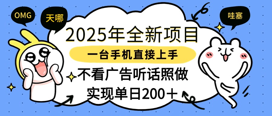 2025年全新项目一部手机轻松上手,实现单日200+-码豆资源站