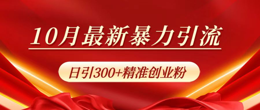 10月最新暴力引流，日引300+精准创业粉-码豆资源站