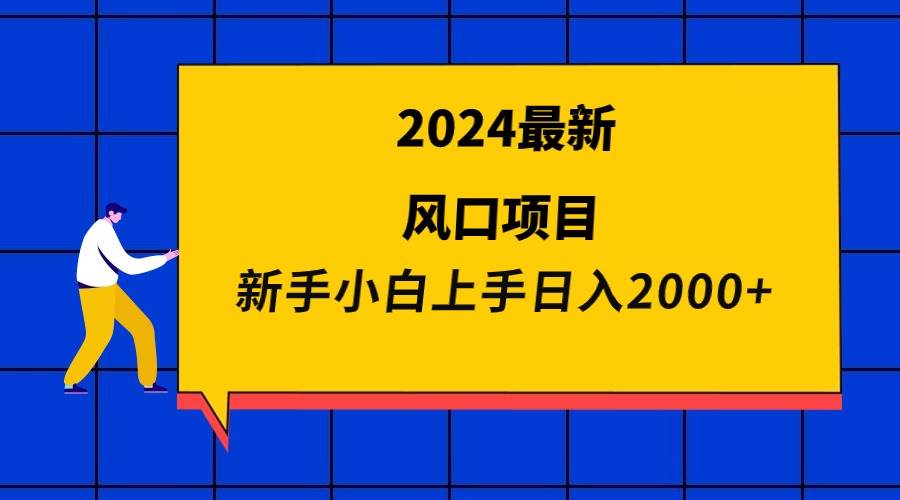 2024最新风口项目 新手小白日入2000+-码豆资源站