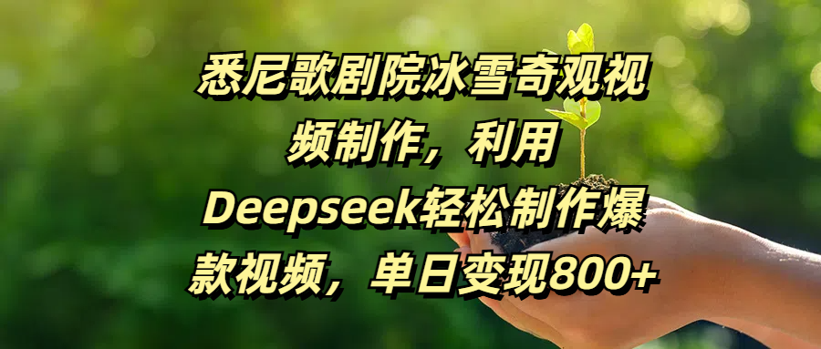 悉尼歌剧院冰雪奇观视频制作,利用Deepseek轻松制作爆款视频,单日变现800+-码豆资源站
