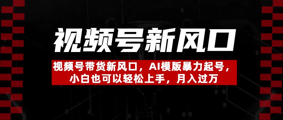 视频号带货新风口，AI模版暴力起号，小白也可以轻松上手，月入过万-码豆资源站