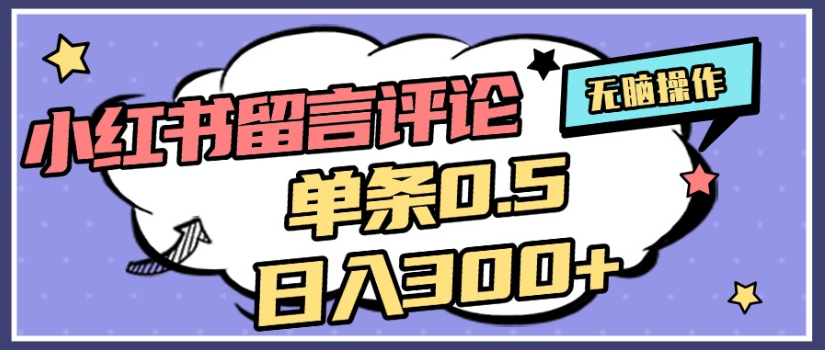 2025年最新小红书评论单条0.5元，日入300＋，无上限，详细操作流程-码豆资源站