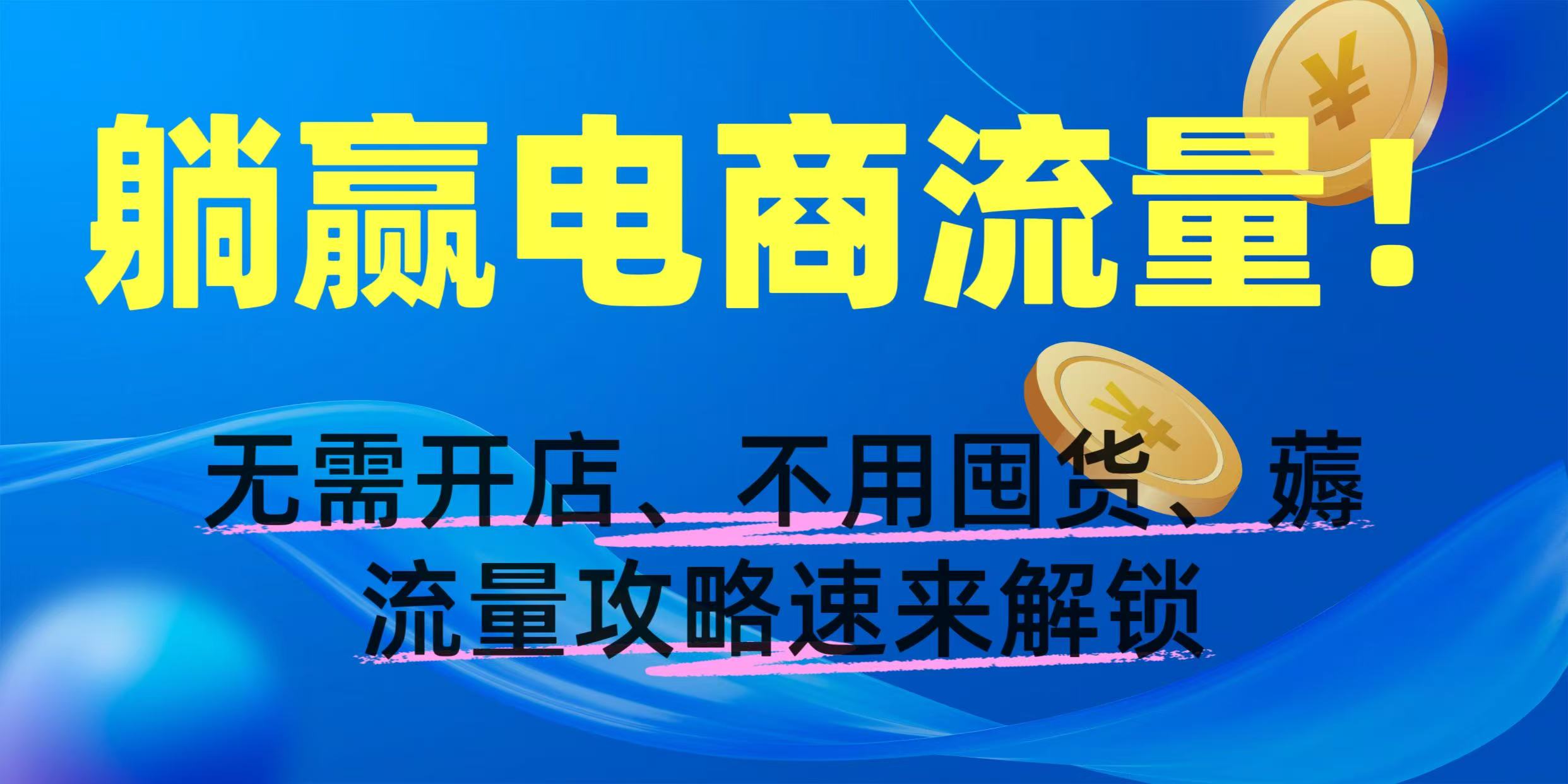 躺赢电商流量！无需开店、不用囤货，薅流量攻略速来解锁-码豆资源站