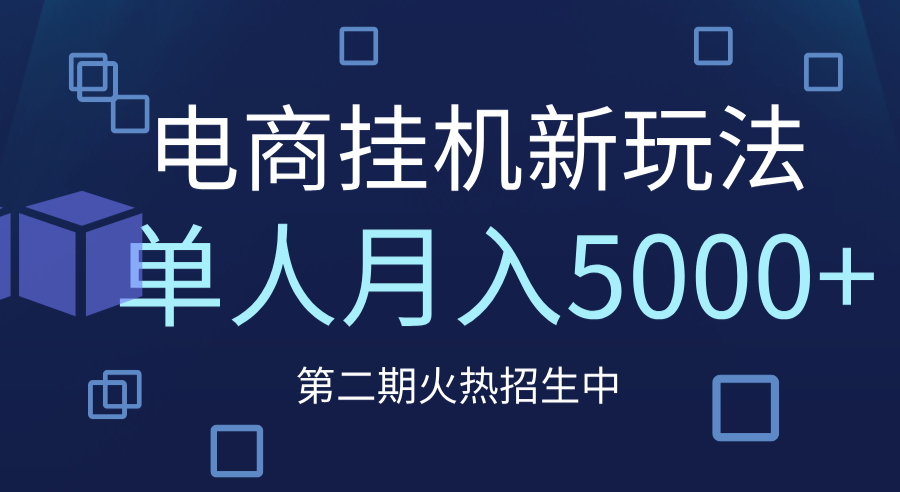 电商平台挂机新玩法，单人月入5000+攻略-码豆资源站