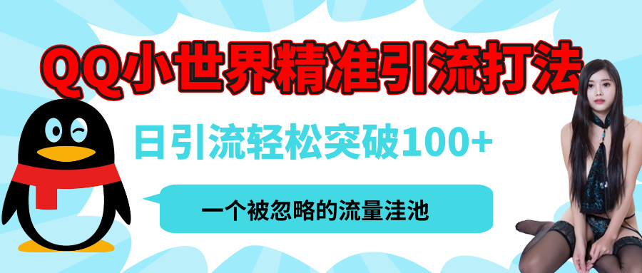 QQ小世界，被严重低估的私域引流平台，流量年轻且巨大，实操单日引流100+创业粉，月精准变现1W+-码豆资源站