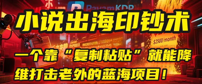 小说出海印钞术:一个靠“复制粘贴”就能降维打击老外的蓝海项目!-码豆资源站