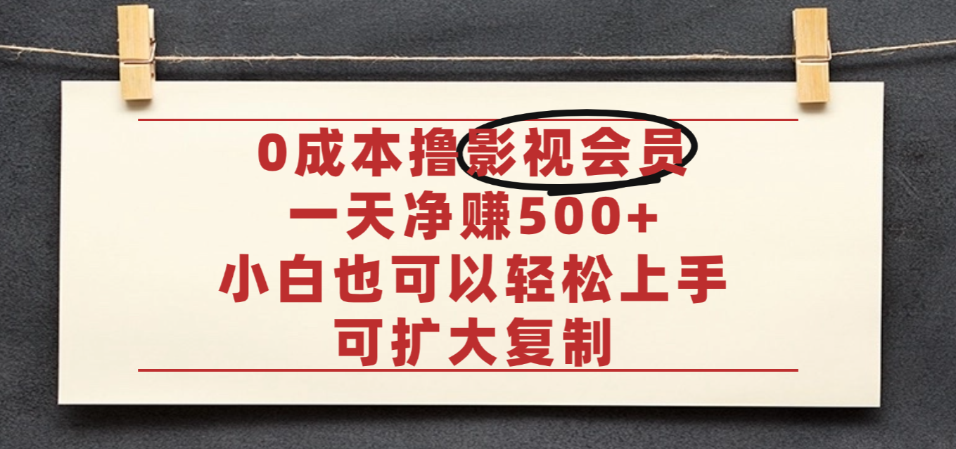 亲测，0成本可批量操作，靠卖影视会员实测月入30000+-码豆资源站