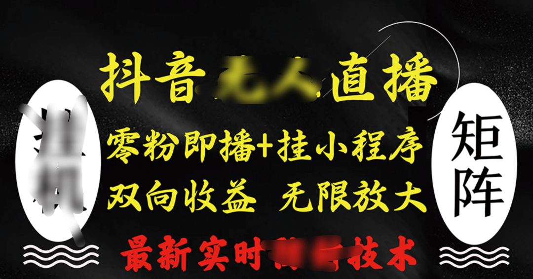 抖音无人直播最新独家玩法,小雪花+撸音浪双向收益,可矩阵放大-码豆资源站