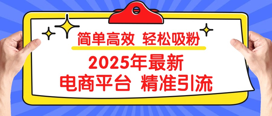 2025年最新电商平台精准引流 简单高效 轻松吸粉-码豆资源站