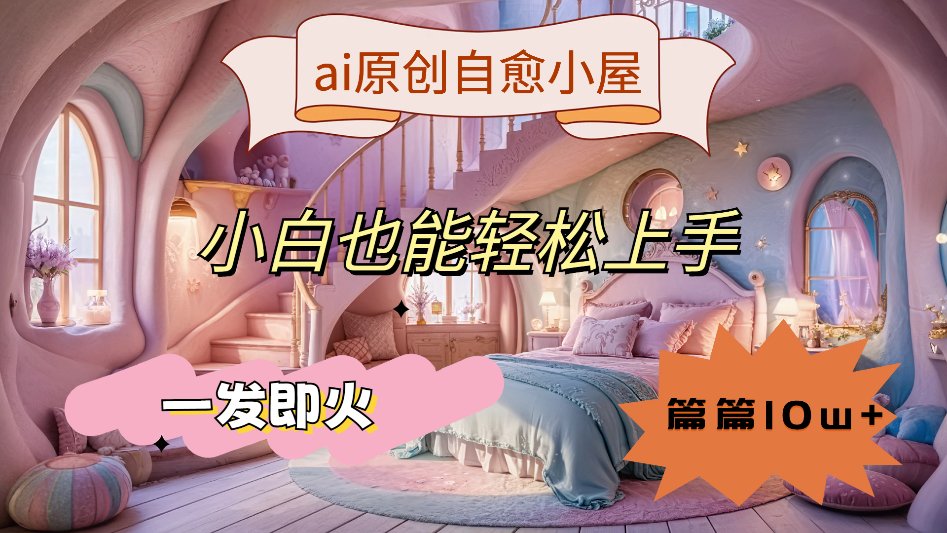 ai原创治愈小屋,小白也能轻松上手,一发即火,篇篇10w+-码豆资源站