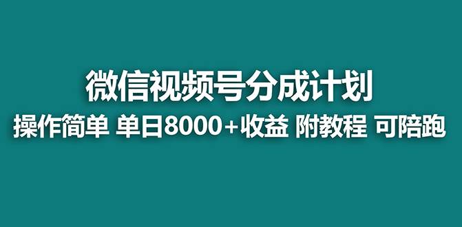 【蓝海项目】视频号分成计划最新玩法,单天收益8000+,附玩法教程,24年…-码豆资源站