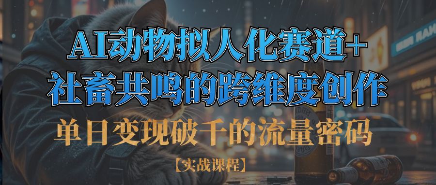 单日变现破千的流量密码,AI动物拟人化赛道+社畜共鸣的跨维度创作-码豆资源站