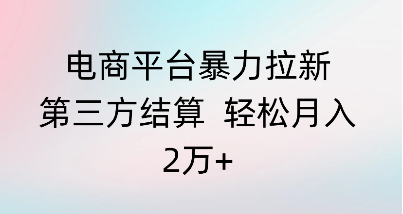 电商平台暴力拉新第三方结算 轻松月入2万+-码豆资源站