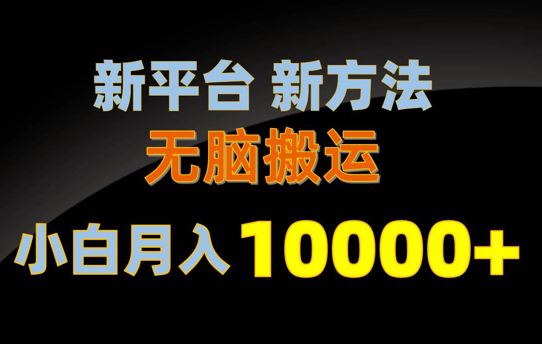 新平台新方法,无脑搬运,月赚10000+,小白轻松上手不动脑-码豆资源站