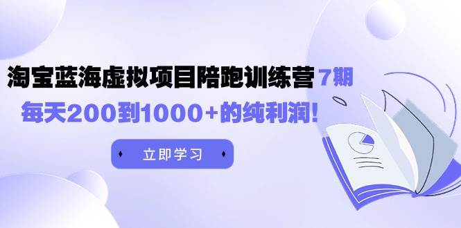 黄岛主《淘宝蓝海虚拟项目陪跑训练营7期》每天200到1000+的纯利润-码豆资源站
