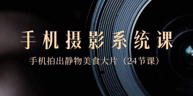 0基础-手机摄影系统课，手机拍出静物美食大片（24节课）-码豆资源站