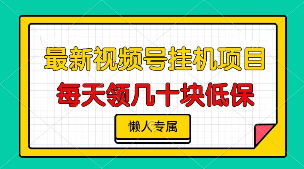 视频号挂机项目，每天几十块低保，懒人专属！-码豆资源站