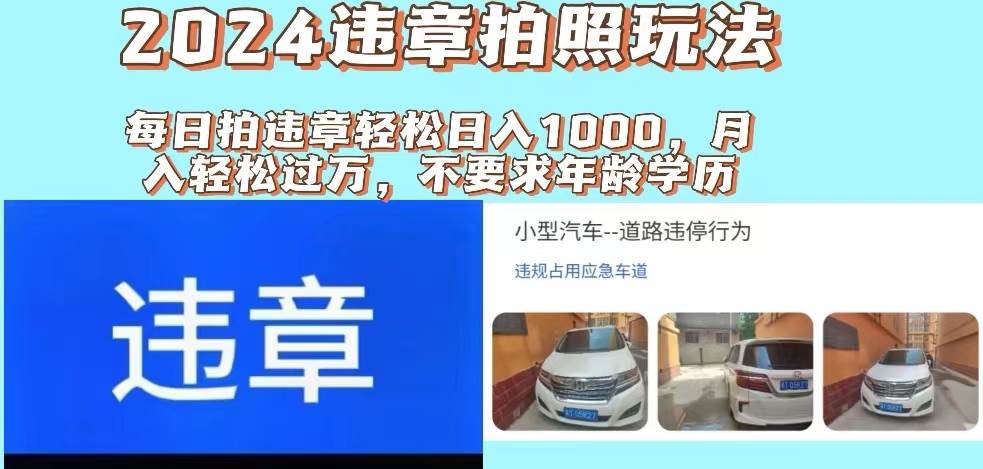 2024违章拍照新玩法，推广躺赚+拍照赚钱双模式，日入1000+-码豆资源站