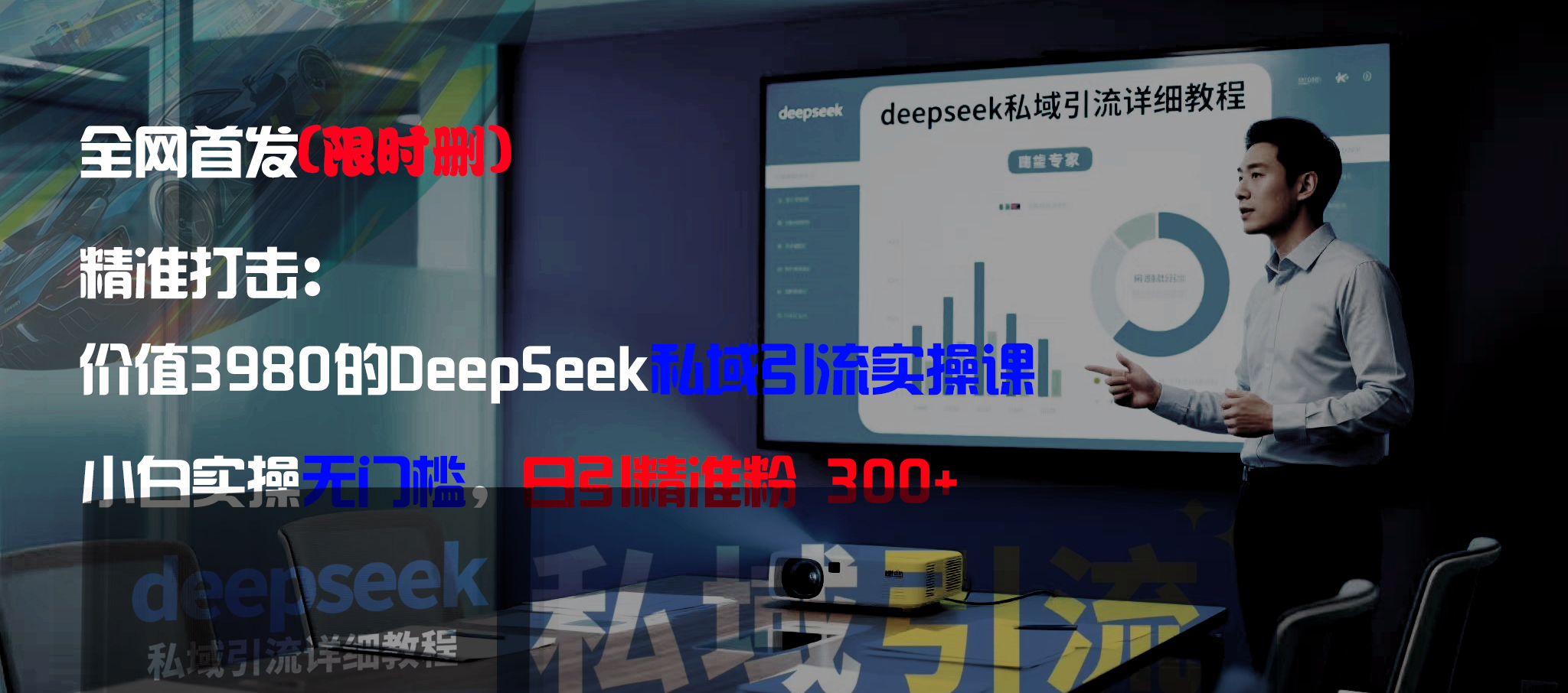 全网首发（限时删）精准打击：价值3980的DeepSeek私域引流实操课，小白实操无门槛，日引精准粉300+-码豆资源站