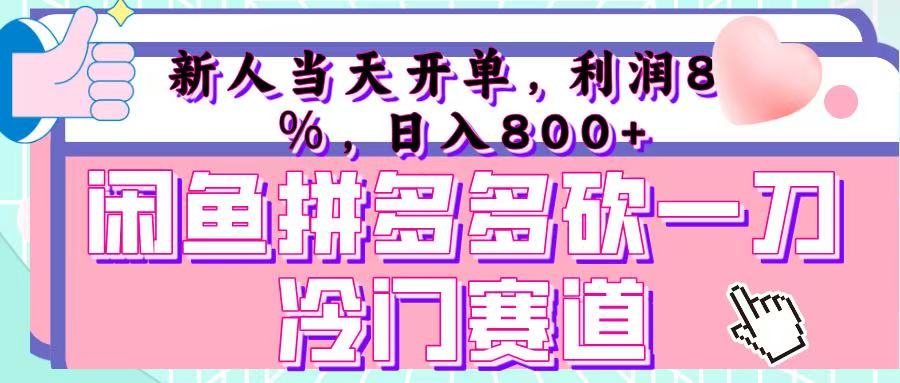 咸鱼拼夕夕砍一刀冷门暴力赛道,新人当天开单,利润百分之八十,日入 800+-码豆资源站