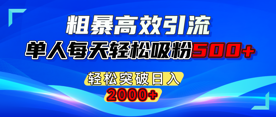 粗暴高效引流,单人每天轻松吸粉500+,轻松突破日入2000+-码豆资源站