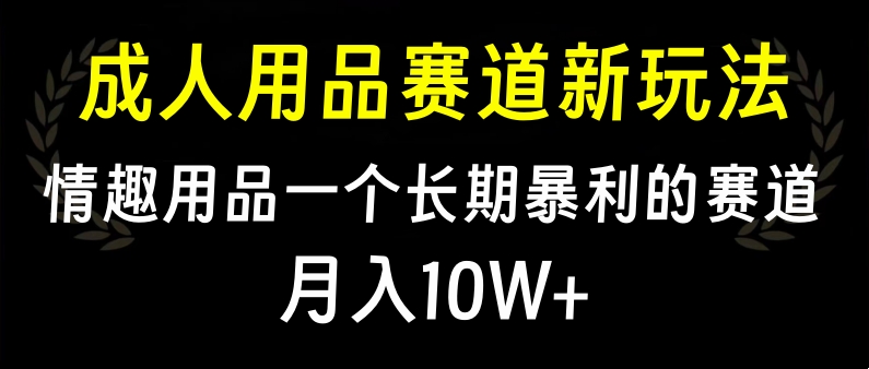 大人用品赛道新玩法，情趣用品一个长期暴利的赛道，月入10W+-码豆资源站