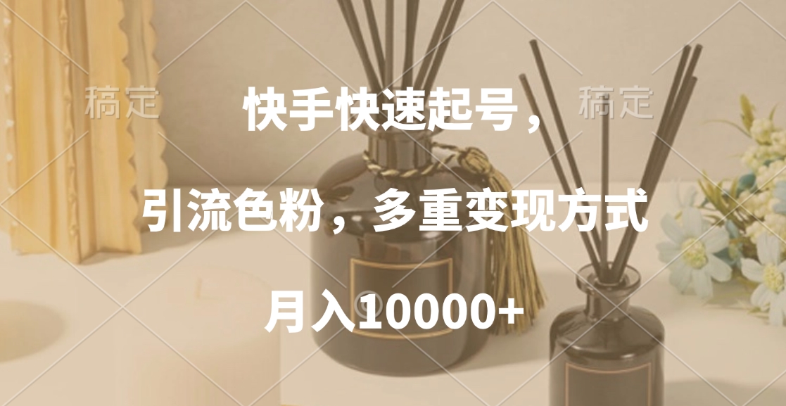 快手快速起号，引流色粉，多重变现方式，月入10000+-码豆资源站