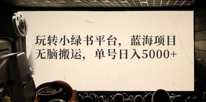玩转小绿书平台,蓝海项目,无脑搬运,单号日入5000+-码豆资源站