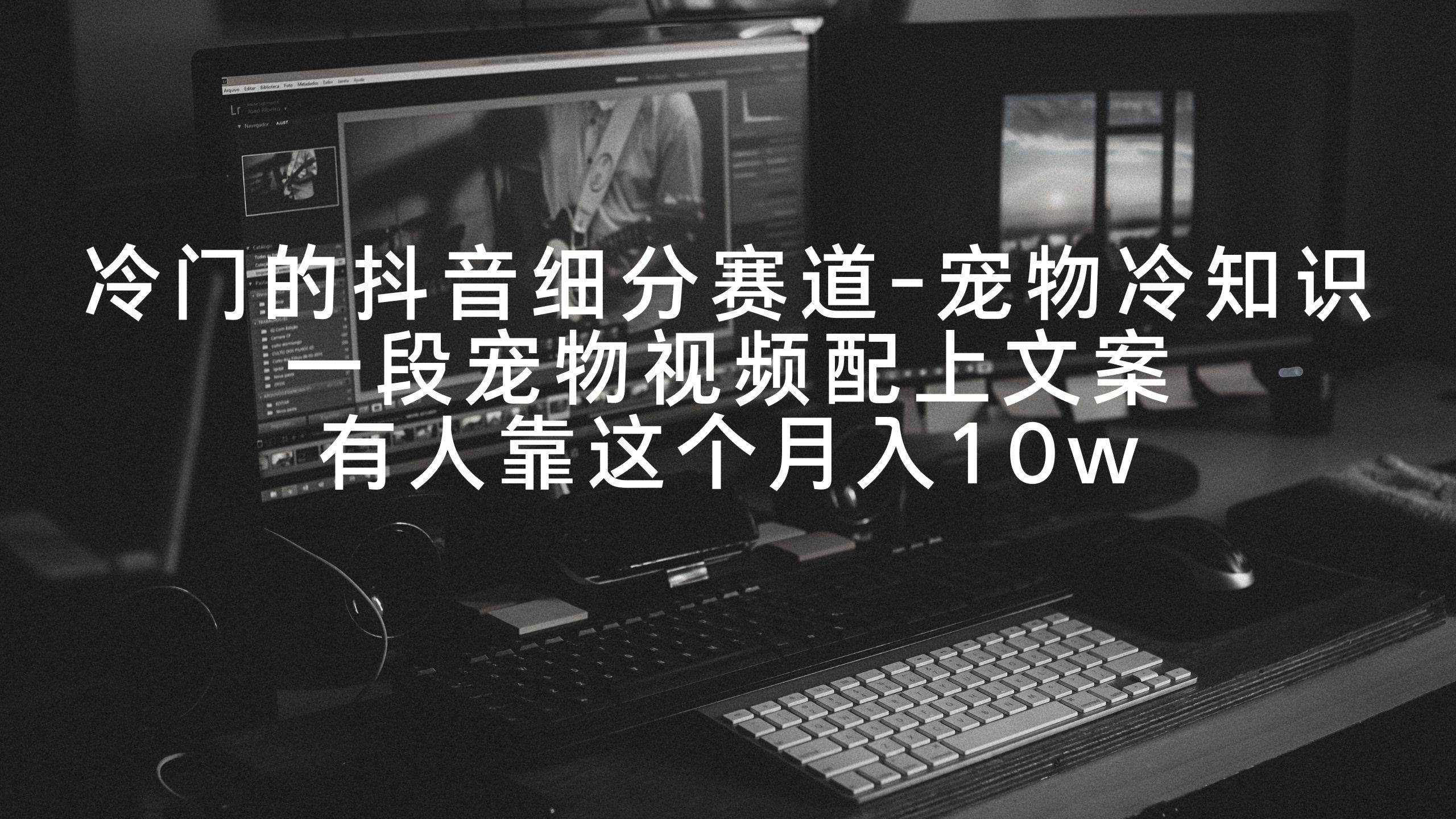 冷门的抖音细分赛道-宠物冷知识，一段宠物视频配上文案，有人靠这个月入10w-码豆资源站