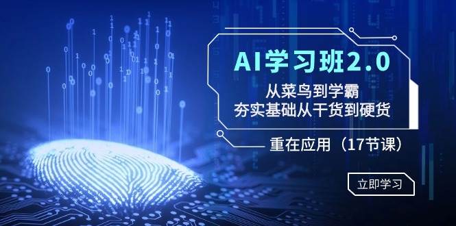 AI学习班2.0:从菜鸟到学霸,夯实基础从干货到硬货,重在应用(17节课)-码豆资源站