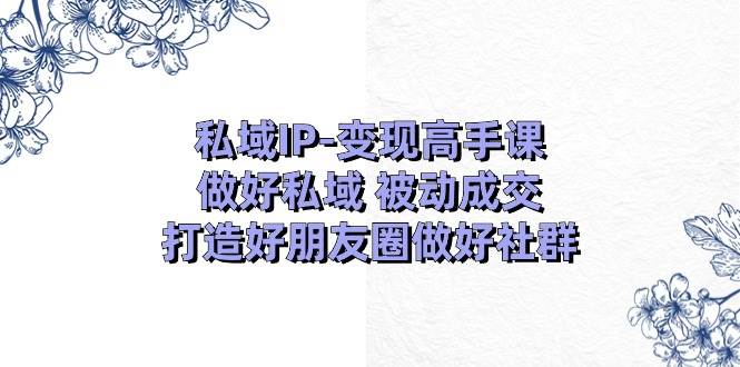 私域IP-变现高手课:做好私域 被动成交,打造好朋友圈做好社群(18节)-码豆资源站