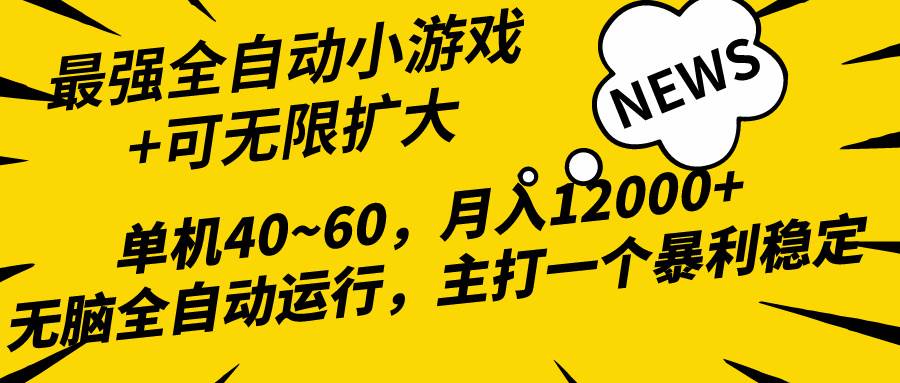2024最新全网独家小游戏全自动，单机40~60,稳定躺赚，小白都能月入过万-码豆资源站