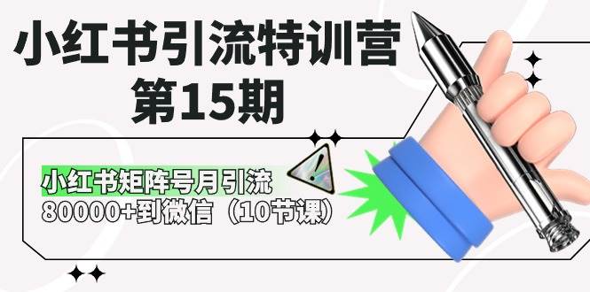 小红书引流特训营-第15期，小红书矩阵号月引流80000+到微信（10节课）-码豆资源站