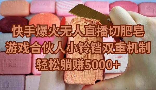 快手爆火无人直播切肥皂，游戏合伙人小铃铛双重机制，轻松躺赚5000+-码豆资源站