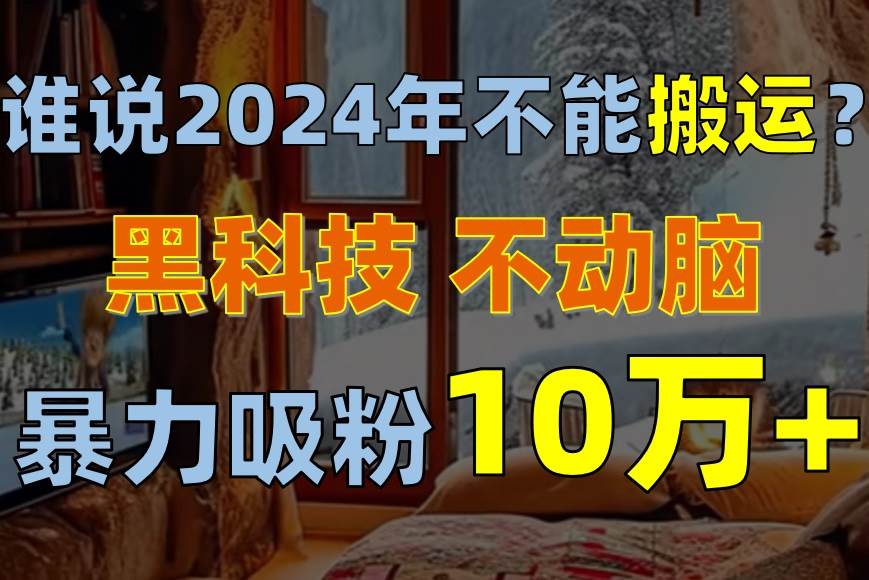 谁说2024年不能搬运？只动手不动脑，自媒体平台单月暴力涨粉10000+-码豆资源站