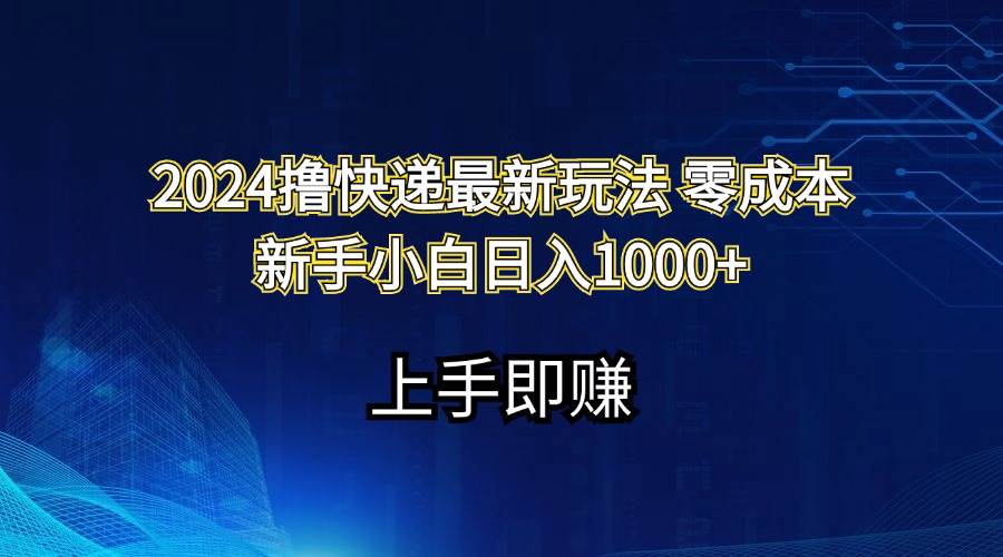 2024撸快递最新玩法零成本新手小白日入1000+-码豆资源站