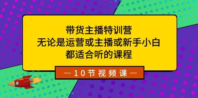 带货主播特训营：无论是运营或主播或新手小白，都适合听的课程-码豆资源站