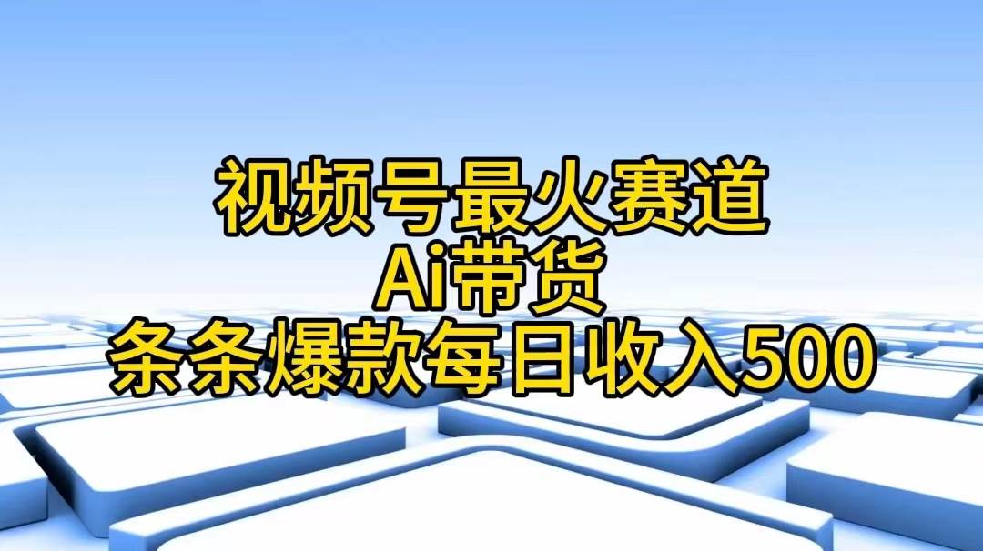 视频号最火赛道——Ai带货条条爆款每日收入500-码豆资源站