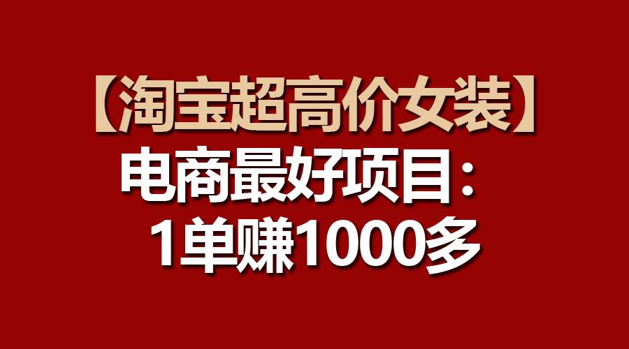 【淘宝超高价女装】电商最好项目：一单赚1000多-码豆资源站