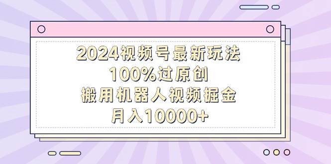 2024视频号最新玩法，100%过原创，搬用机器人视频掘金，月入10000+-码豆资源站